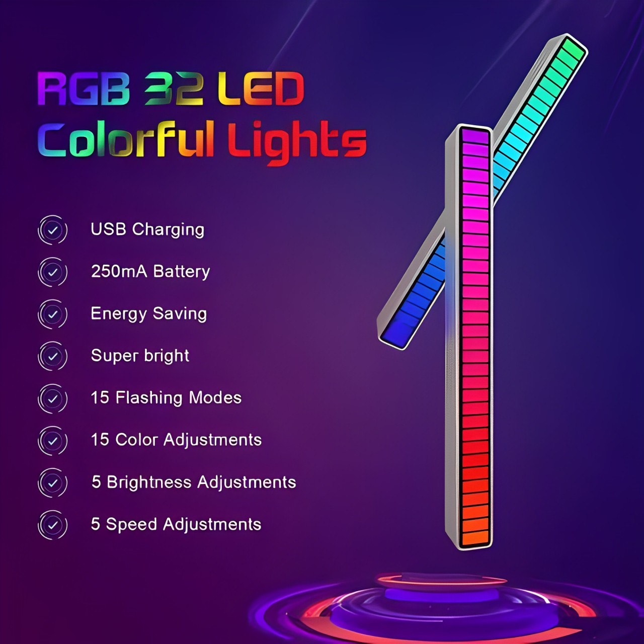 RGB Symphony Sound Control LED Light